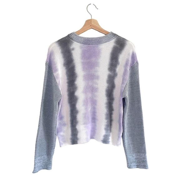 NEW Rails Karis Cotton Cashmere Rib Knit Pullover Sweater Aqua Tie Dye Small - Picture 7 of 16